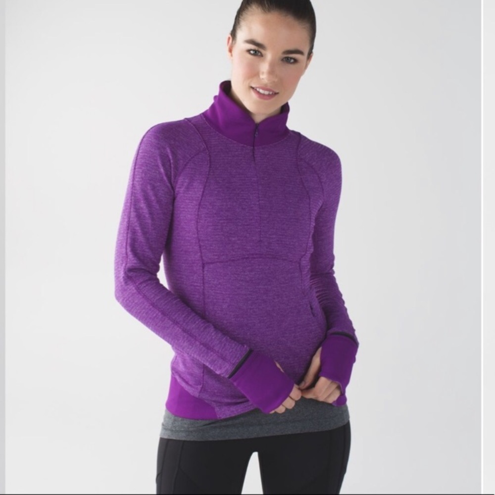 LULULEMON Runderful 1/2 Zip Pullover Cuffins purple  size 4